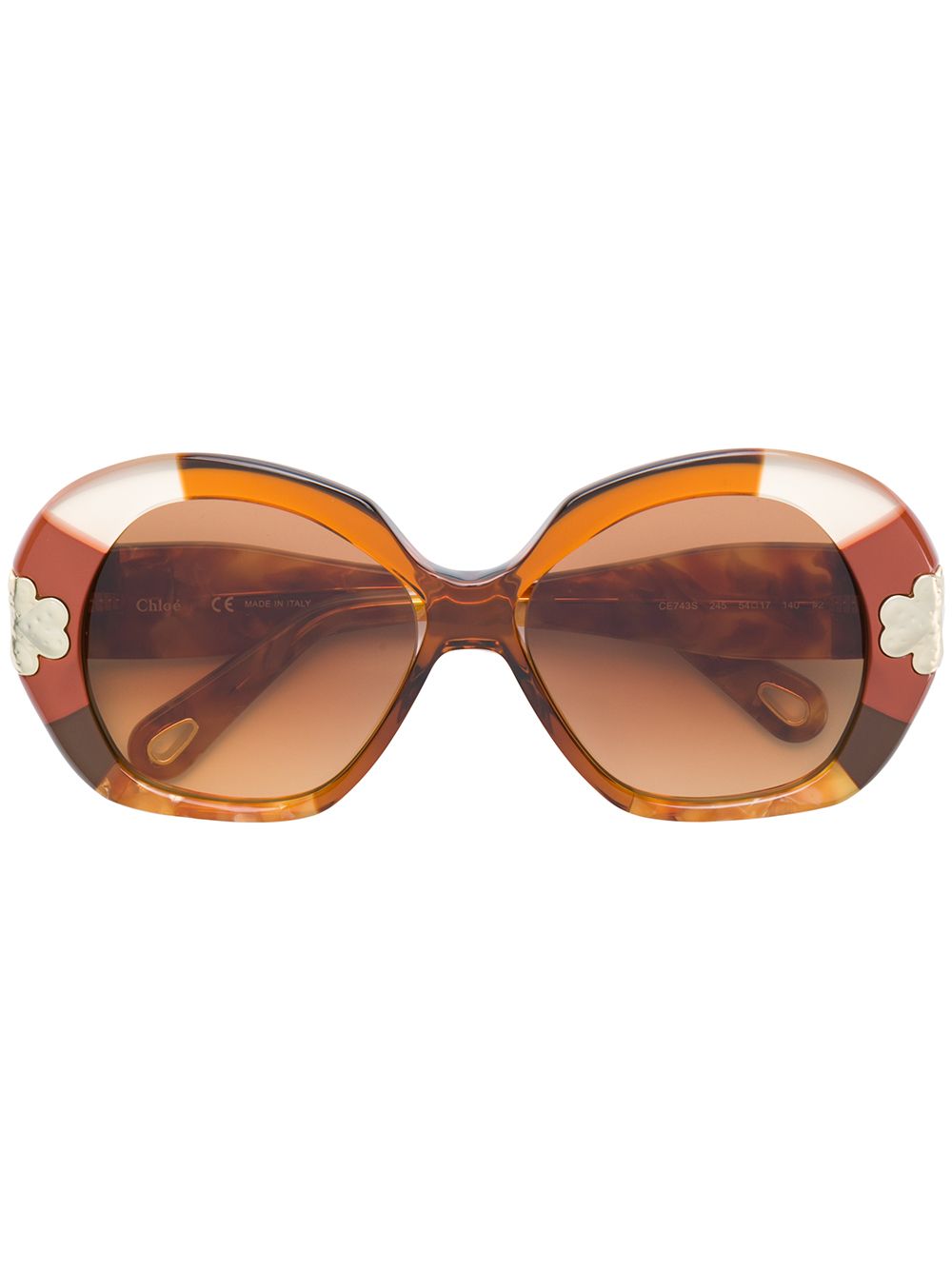 Chloé Eyewear солнцезащитные очки оверсайз в полосатой оправе от Chloé Eyewear
