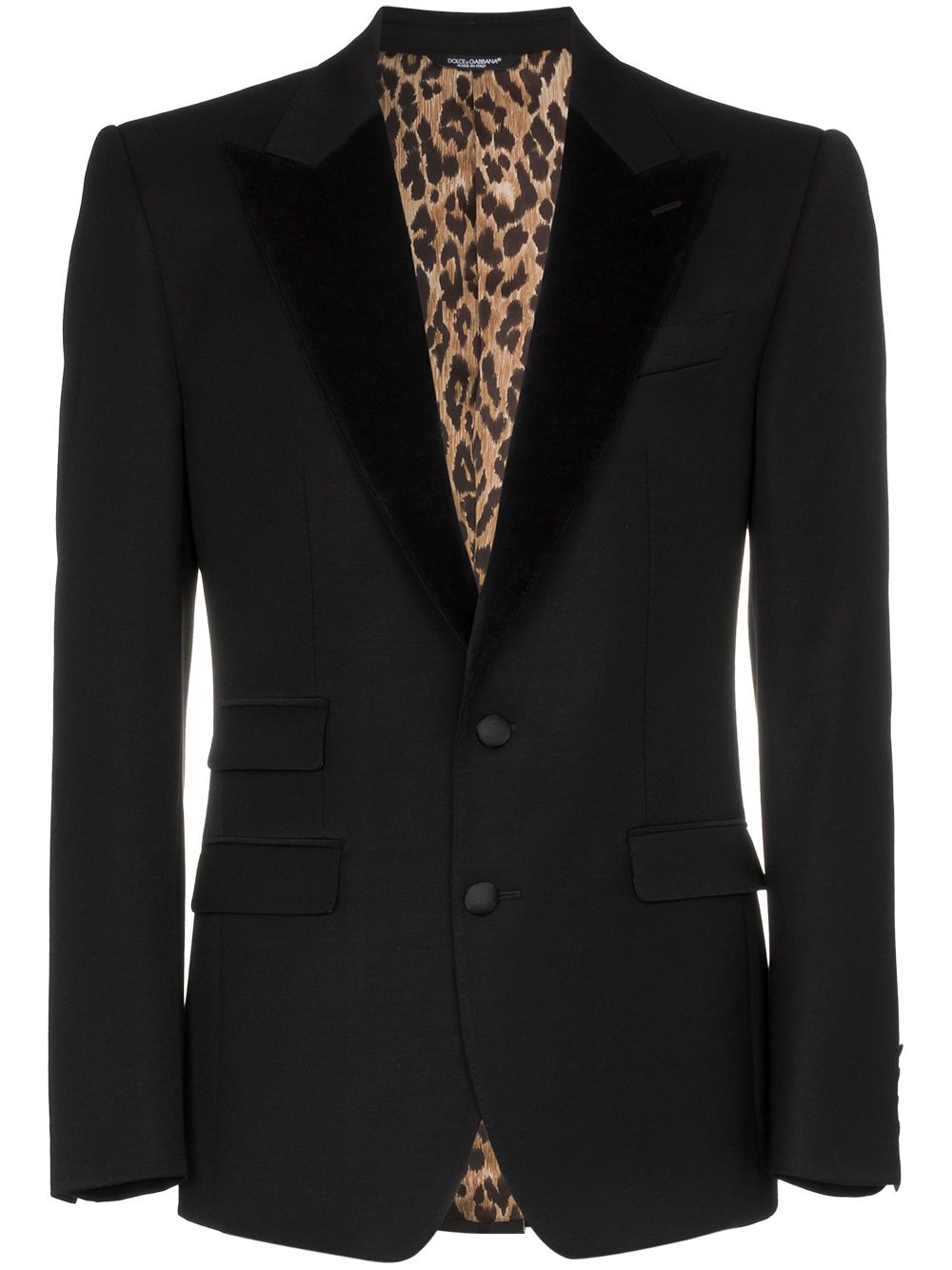 Dolce & Gabbana блейзер с леопардовой подкладкой