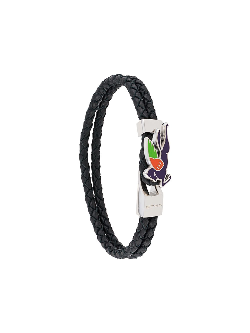 Etro плетеный браслет с металлическим декором от Etro