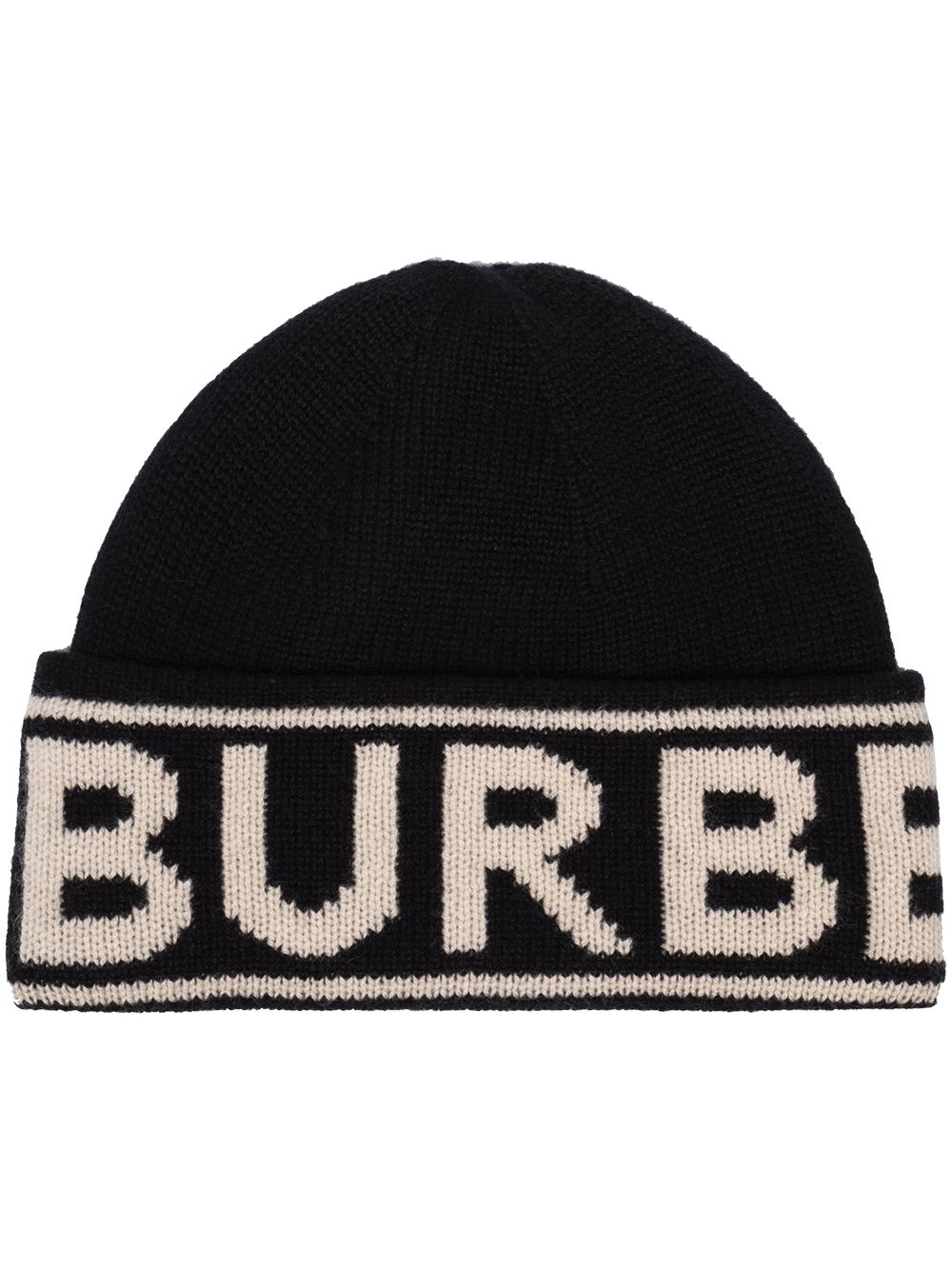 Burberry кашемировая шапка бини с логотипом вязки интарсия от Burberry