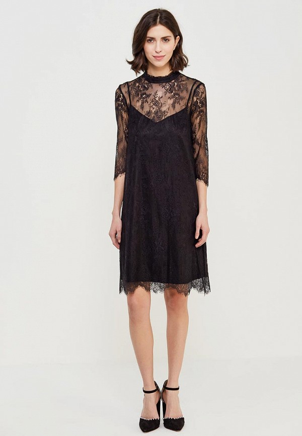 Фото 2 - женское платье Lusio черного цвета