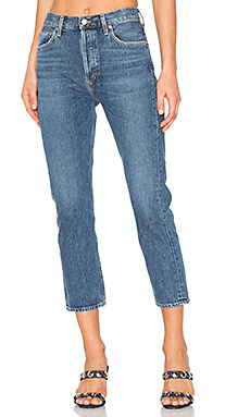 Прямые укороченные джинсы высокой посадки riley - AGOLDE